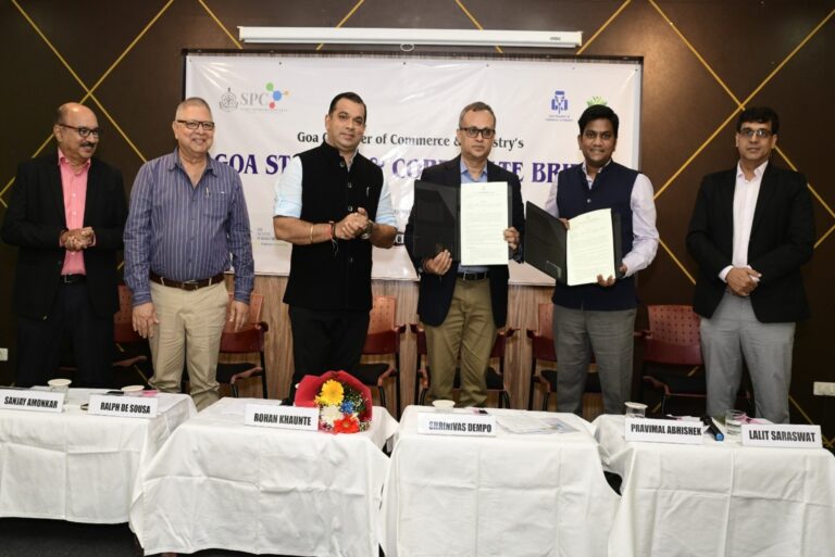Signing of an MOU between the DoIT, SPC and GCCI for promoting startups in Goa